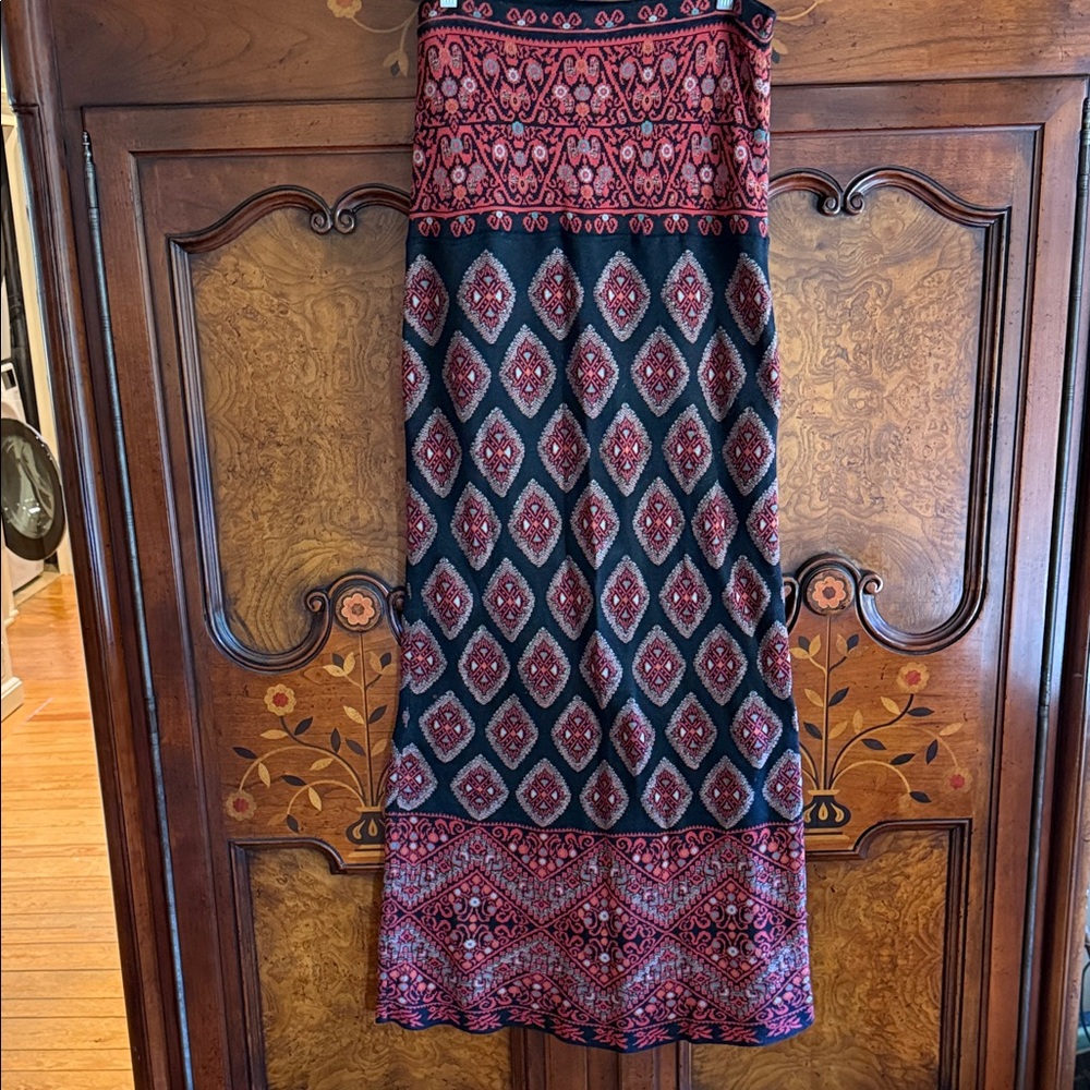 Peruvian Connection Kilim Patterned - Maxi Skirt … - image 2